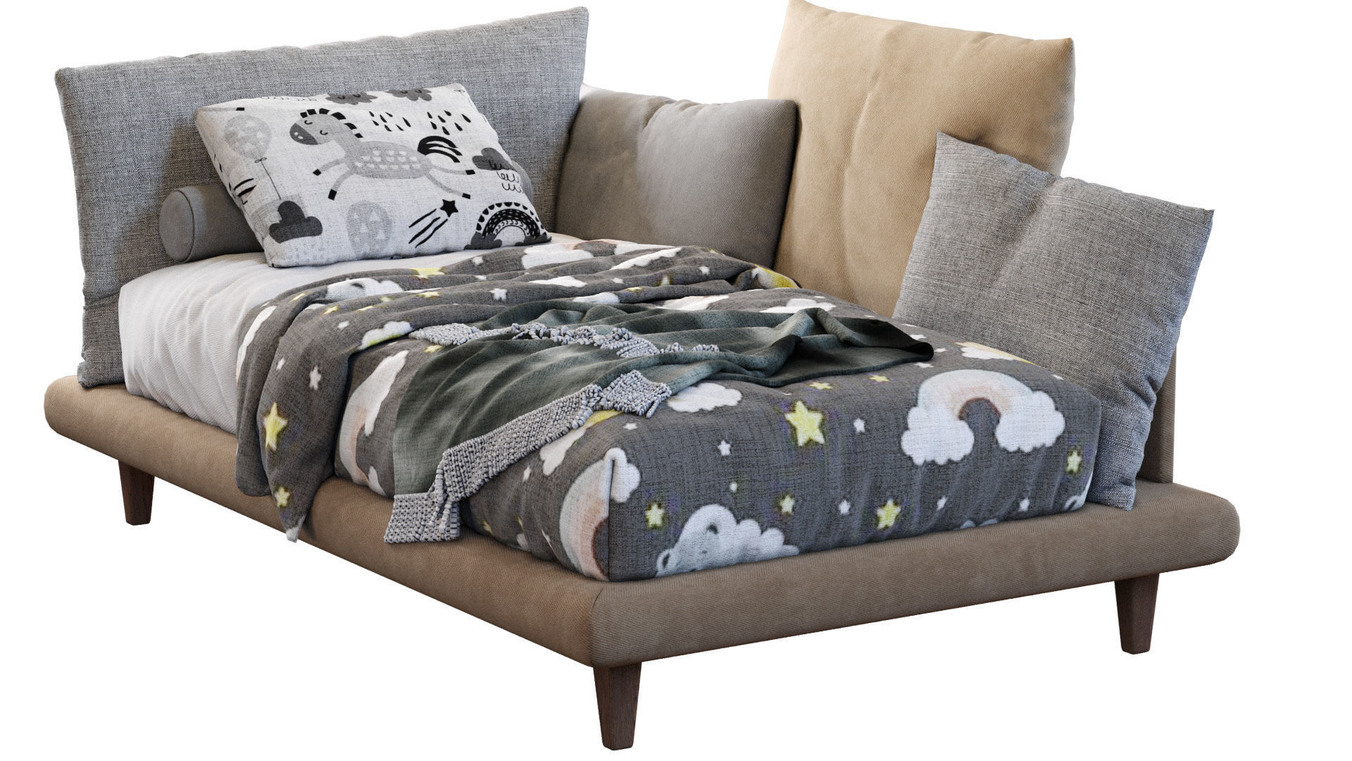 Picabia single bed 3D model_6