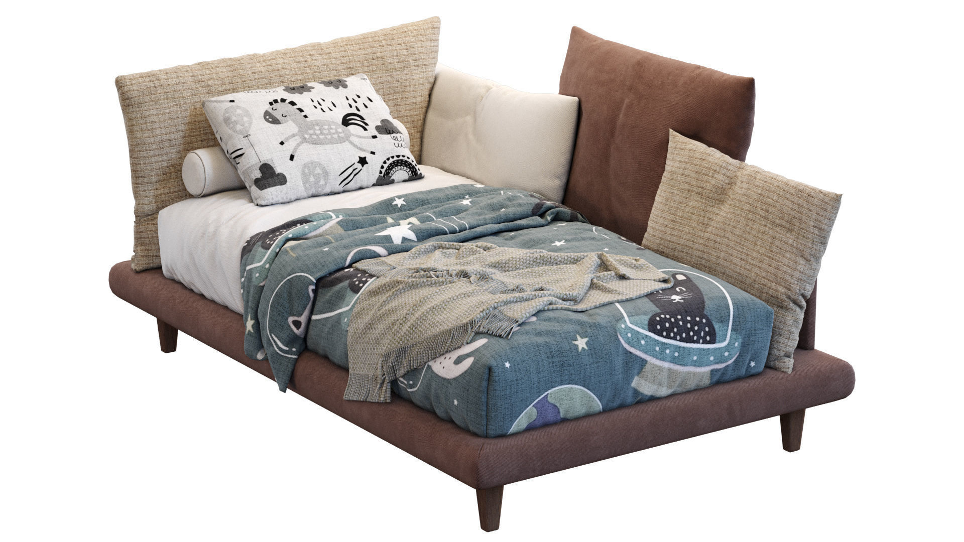 Picabia single bed 3D model_7