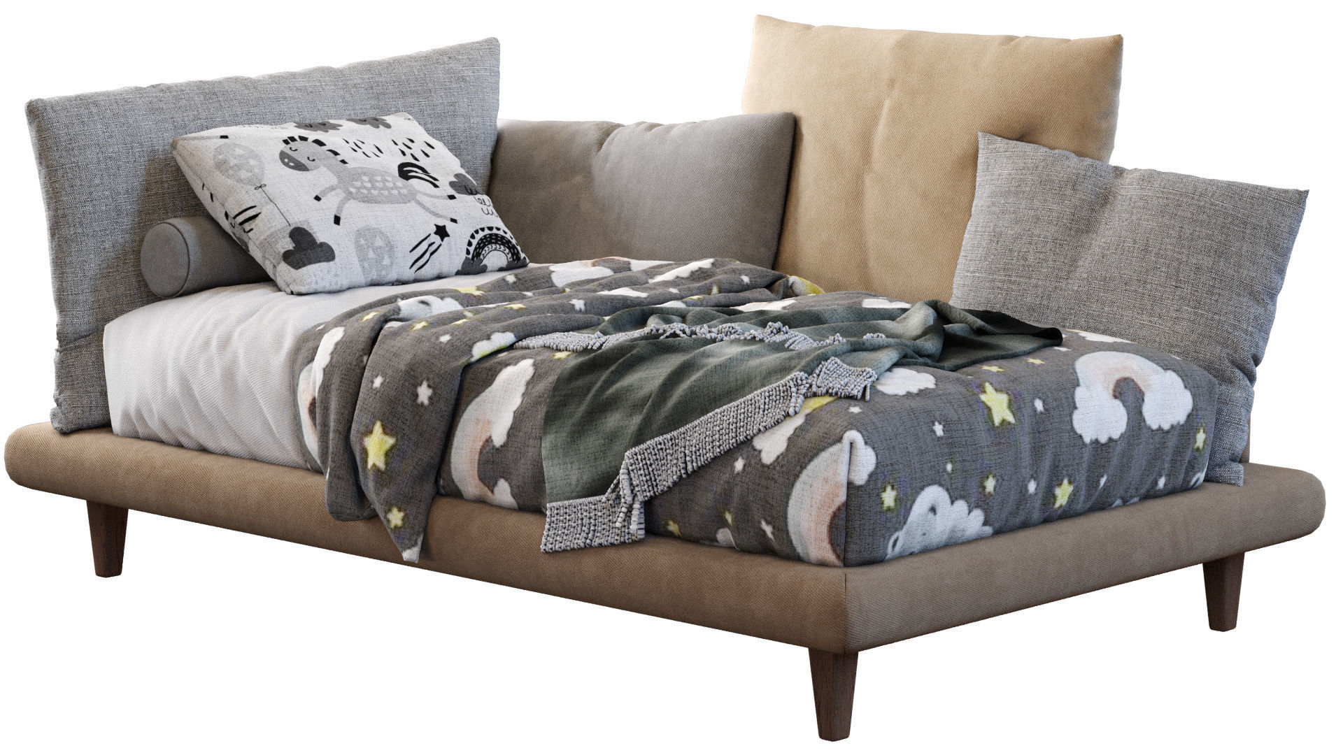 Picabia single bed 3D model_5