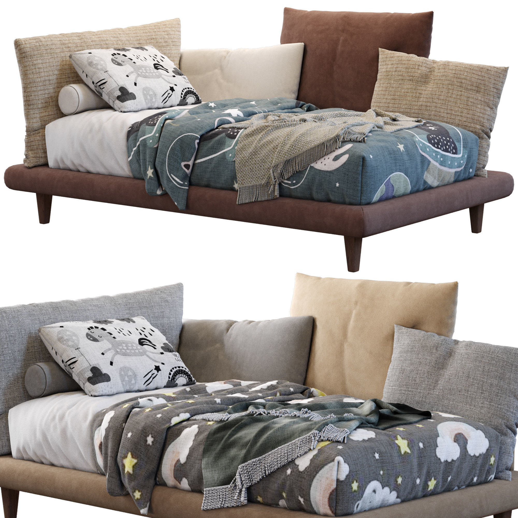 Picabia single bed 3D model_17