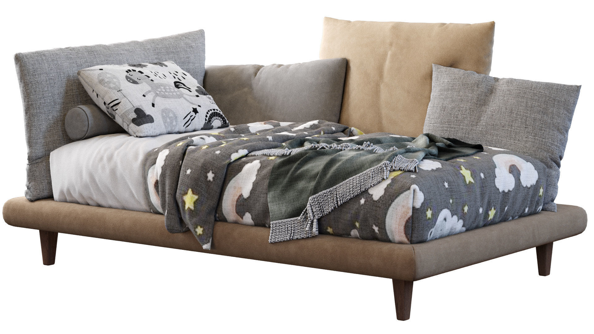 Picabia single bed 3D model_3