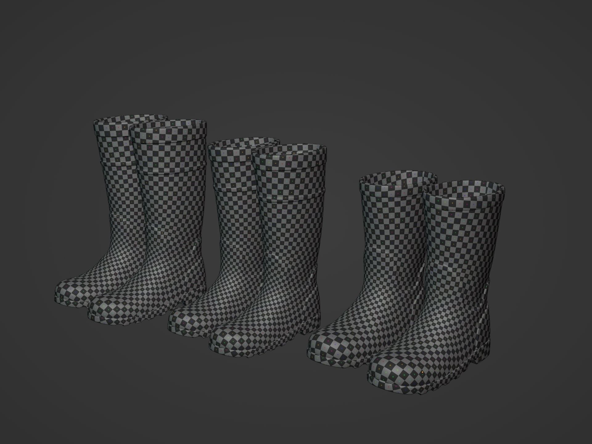 Rain Boots Low-poly 3D model_2