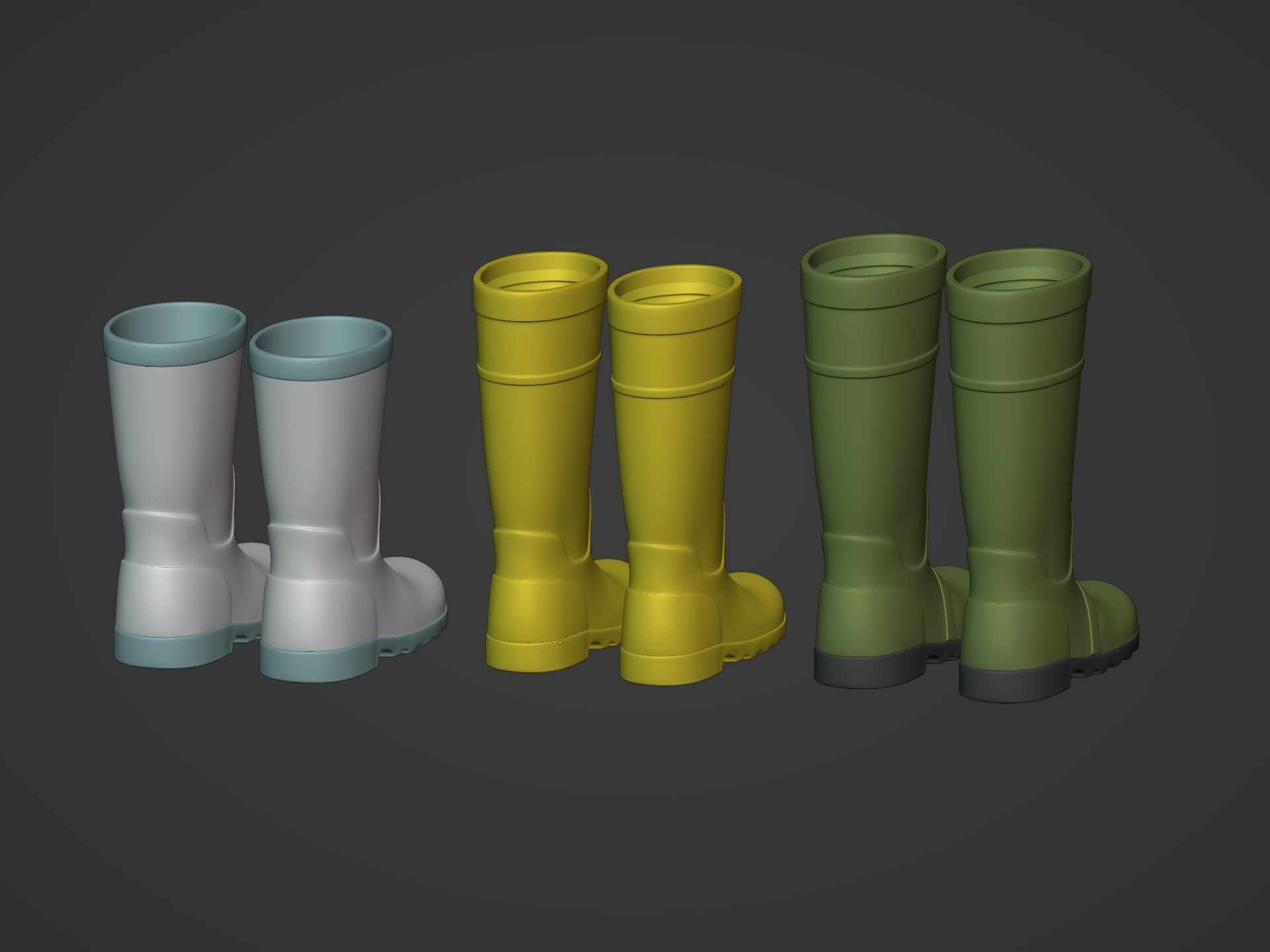 Rain Boots Low-poly 3D model_14