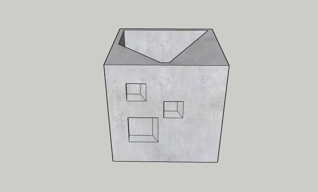 Mini Concrete Planter Box16 3D print model_1