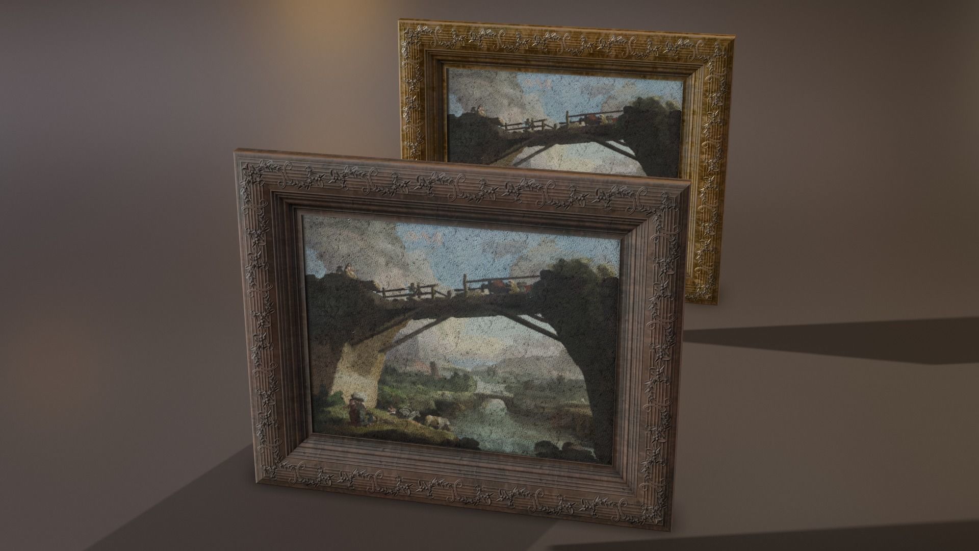 Paintings with frames Low-poly 3D model_3