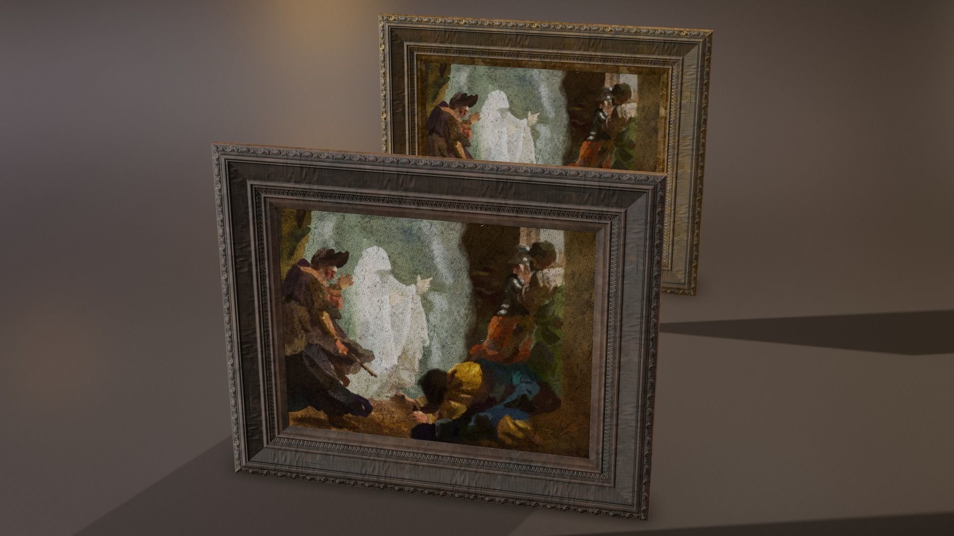 Paintings with frames Low-poly 3D model_1