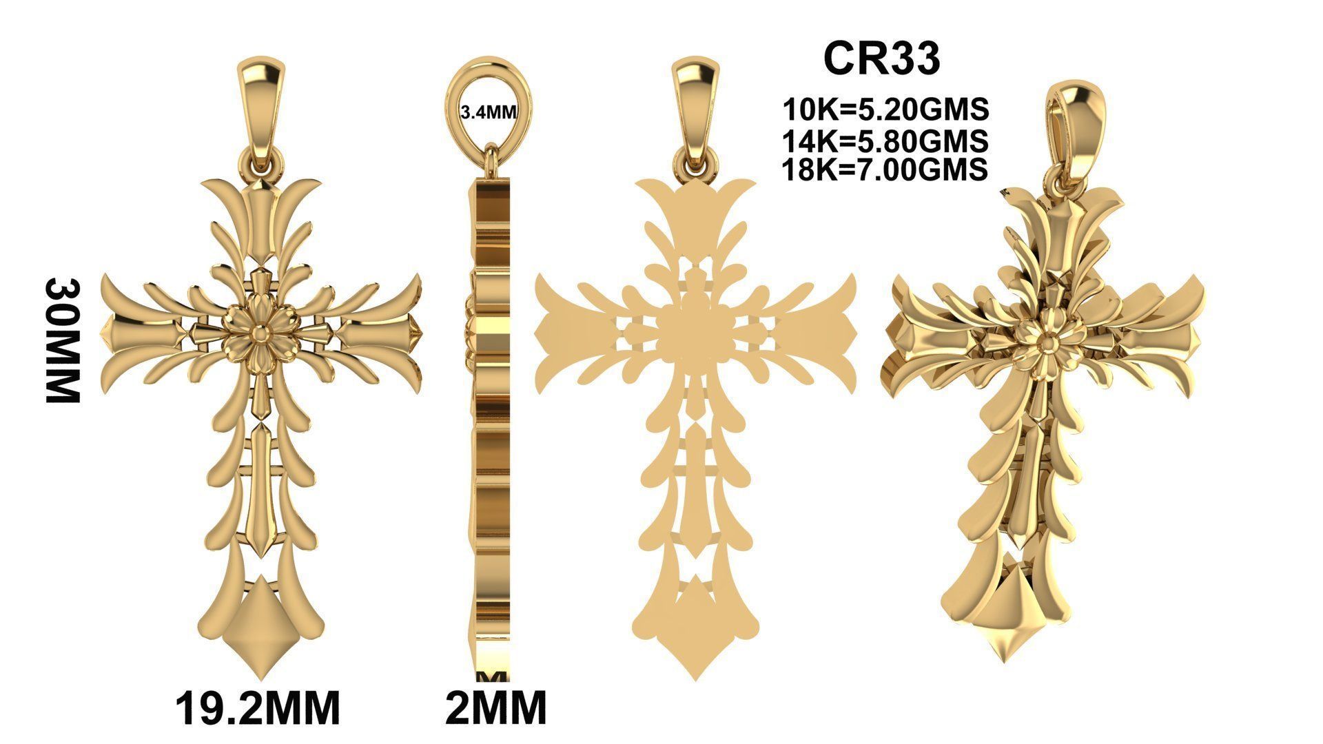 CROSS PENDANT CR33 3D print model_1