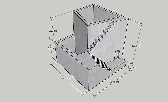 Mini Concrete Planter Box17 3D print model