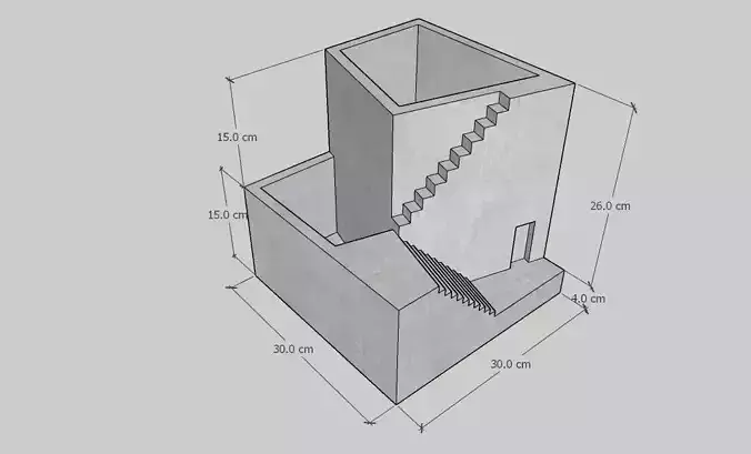 Mini Concrete Planter Box17 3D print model