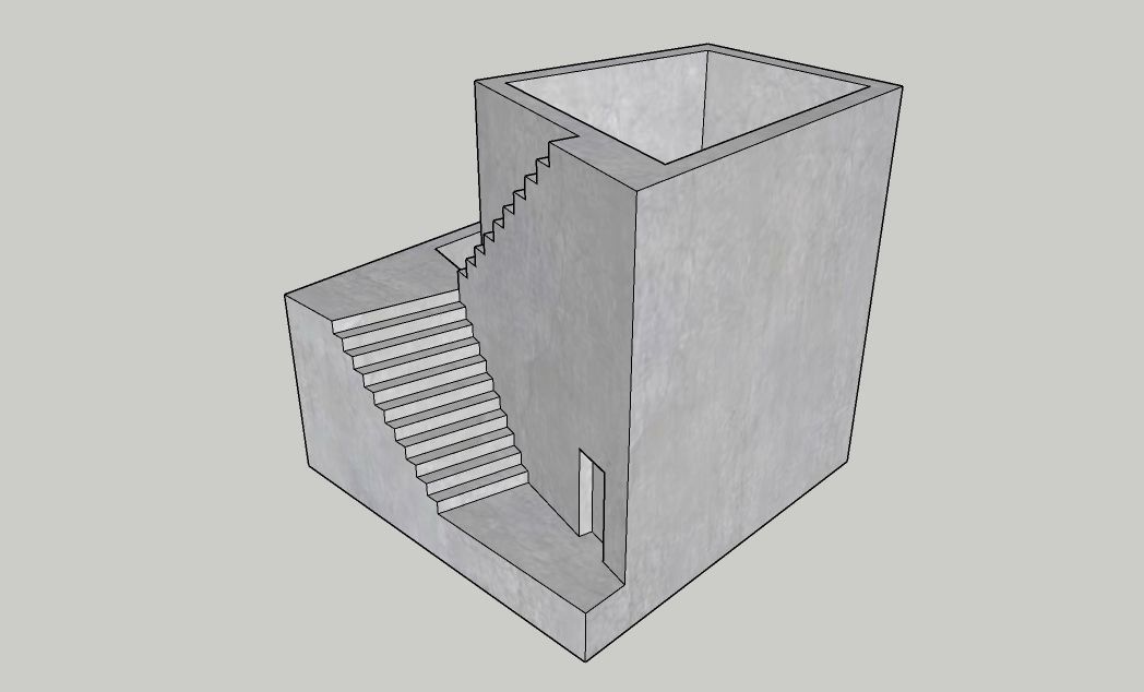 Mini Concrete Planter Box17 3D print model_4