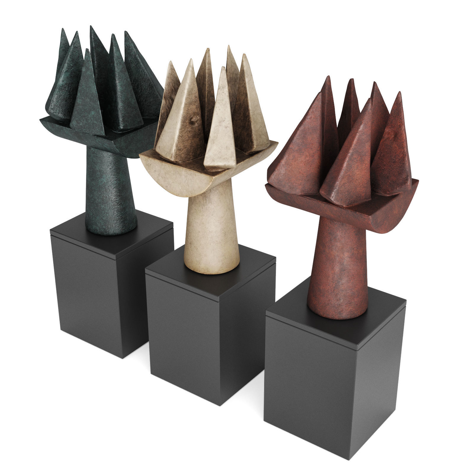 Sails outdoor sculpture 3D model_2