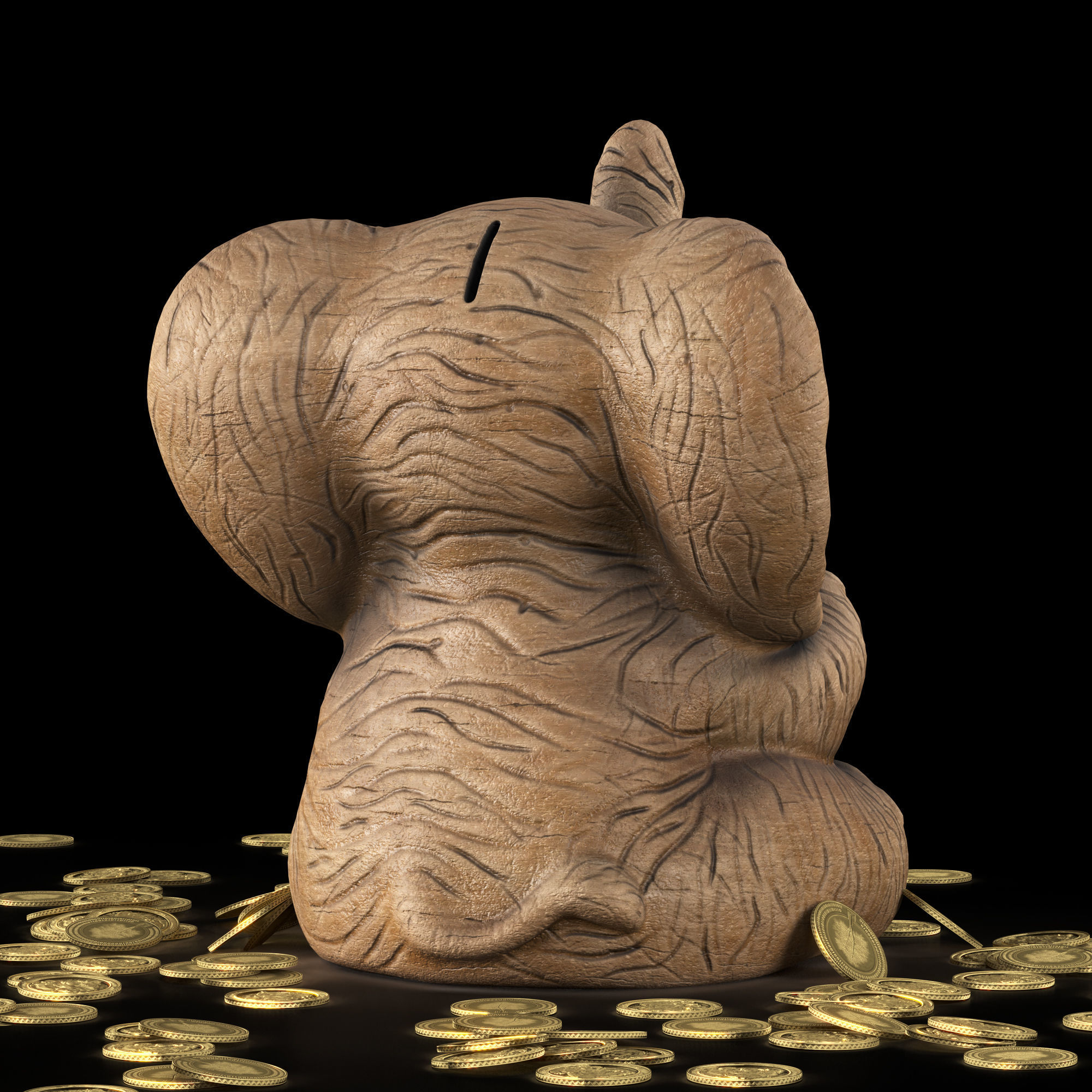 Cryptopghik Elephant Piggy Bank 3D model_6