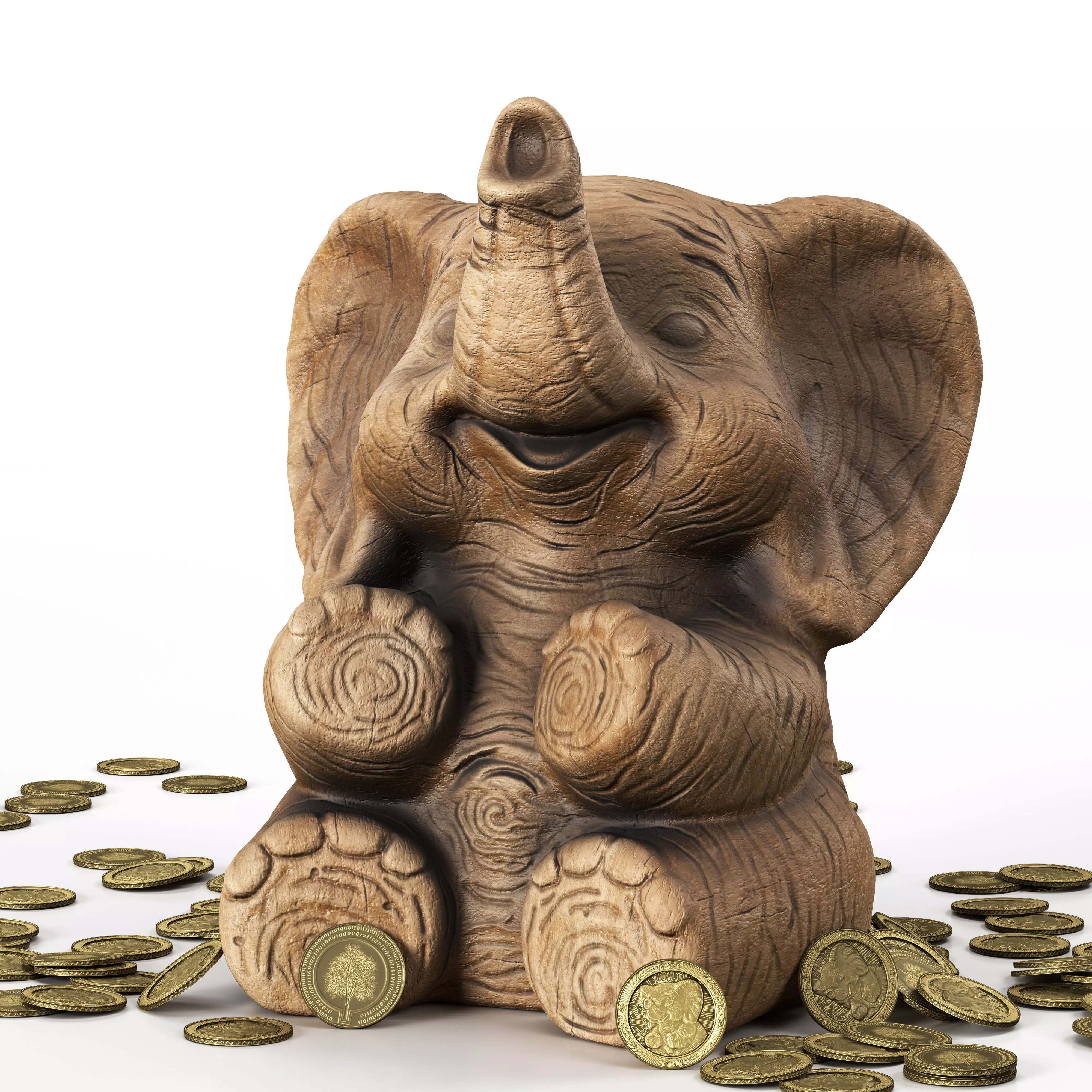 Cryptopghik Elephant Piggy Bank 3D model_0