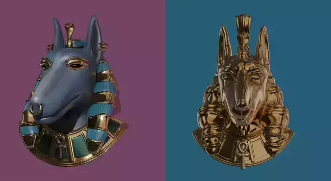 anubis  with fork and anubis pendant -3D printing 3D print model