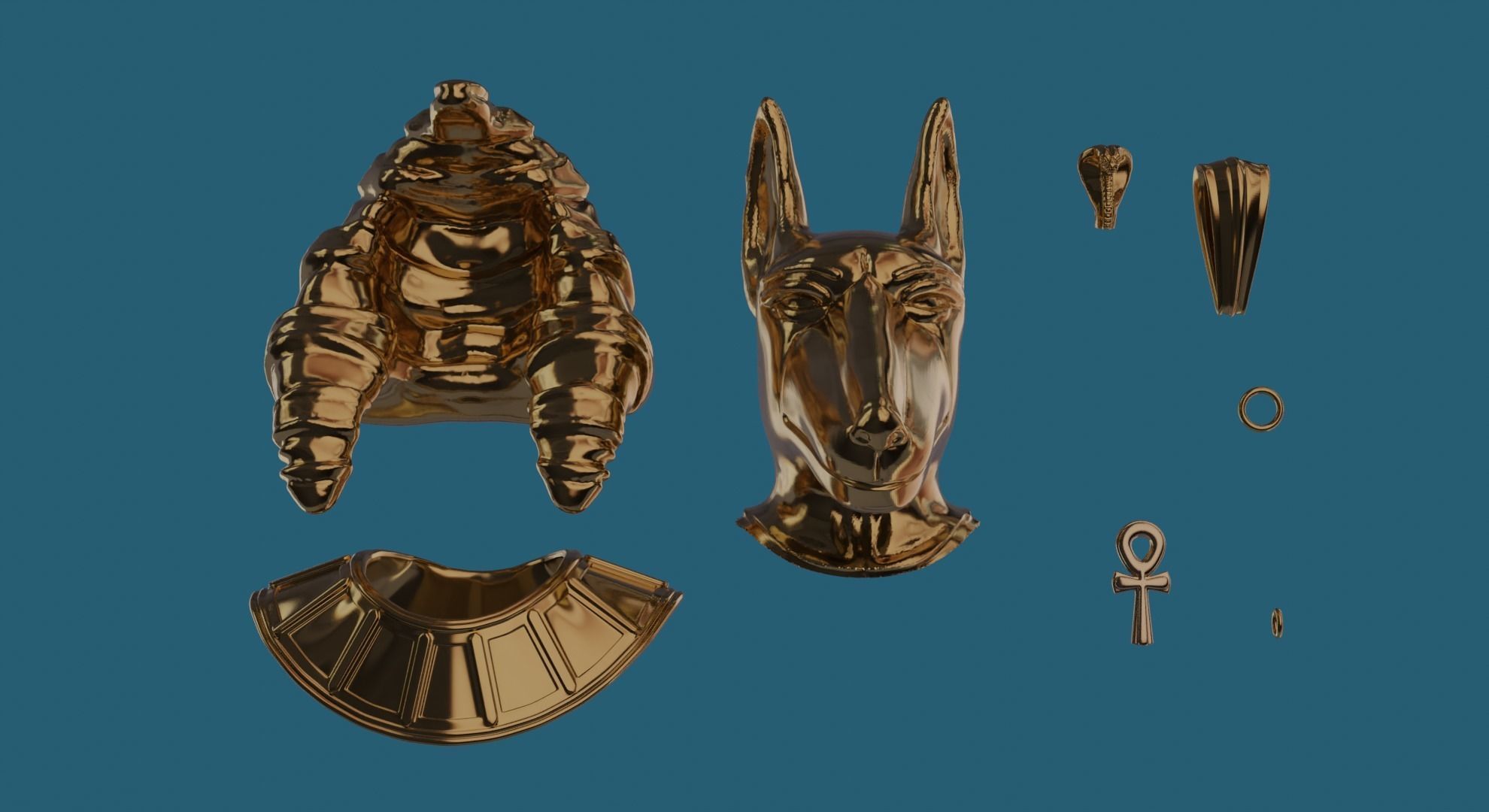 anubis  with fork and anubis pendant -3D printing 3D print model_10