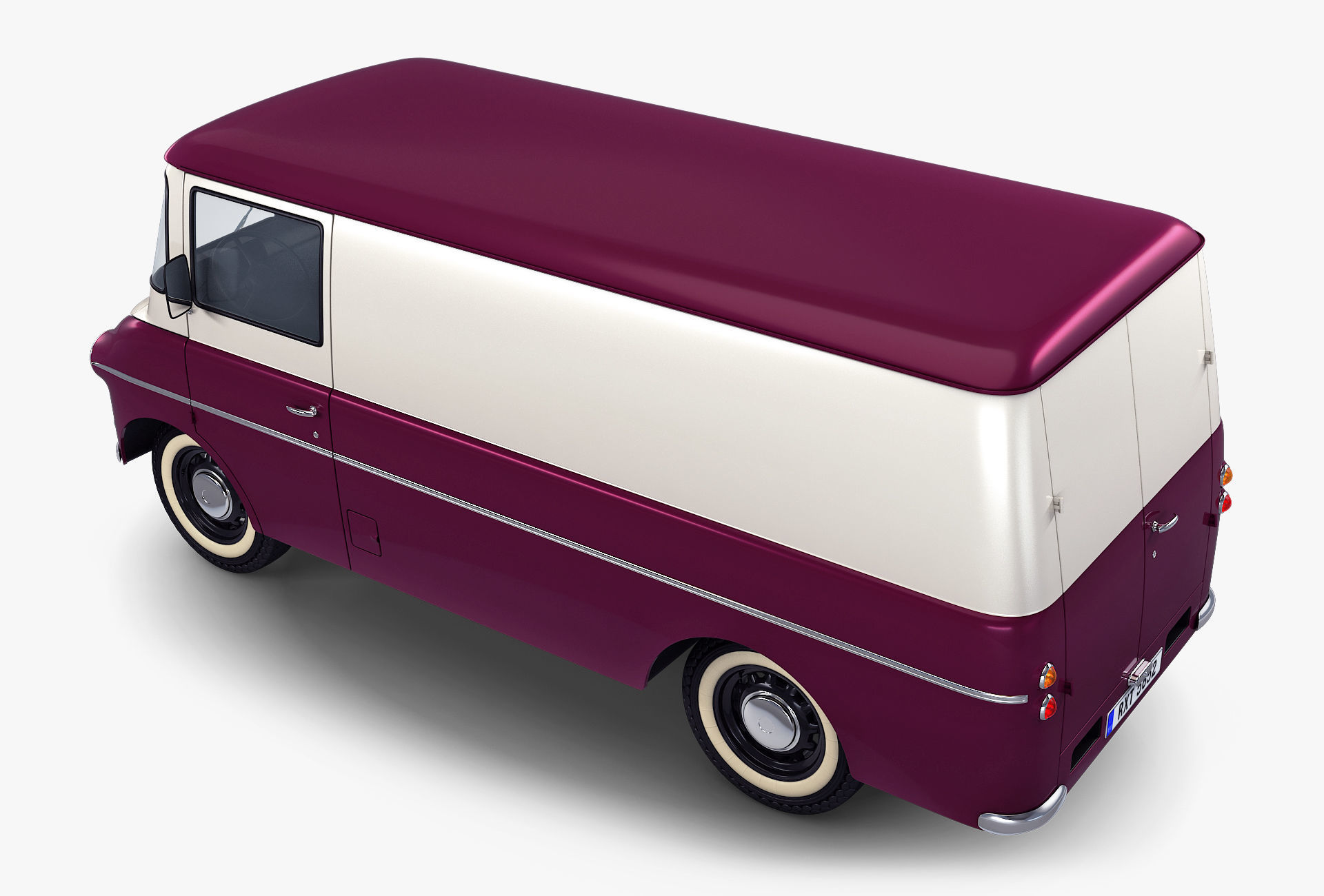 Generic Retro Cargo Van M 2 3D model_3