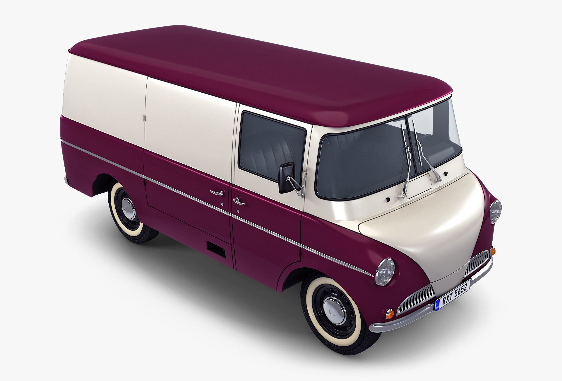 Generic Retro Cargo Van M 2 3D model_4