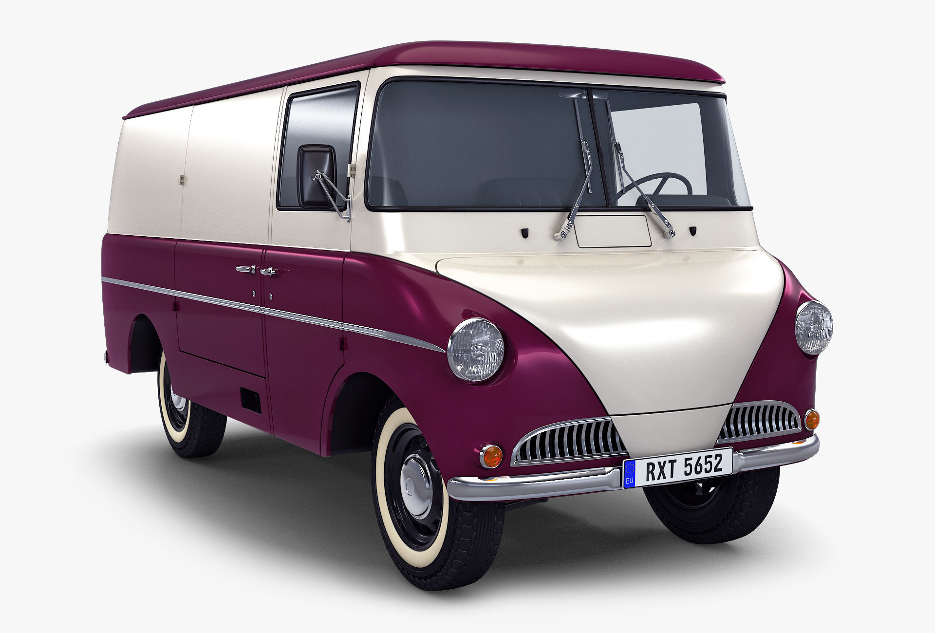 Generic Retro Cargo Van M 2 3D model_1