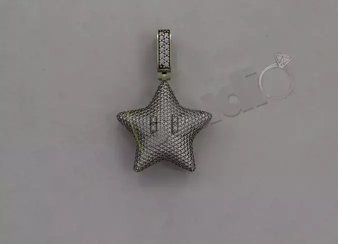Super Mario Star pendant with gems 3d model