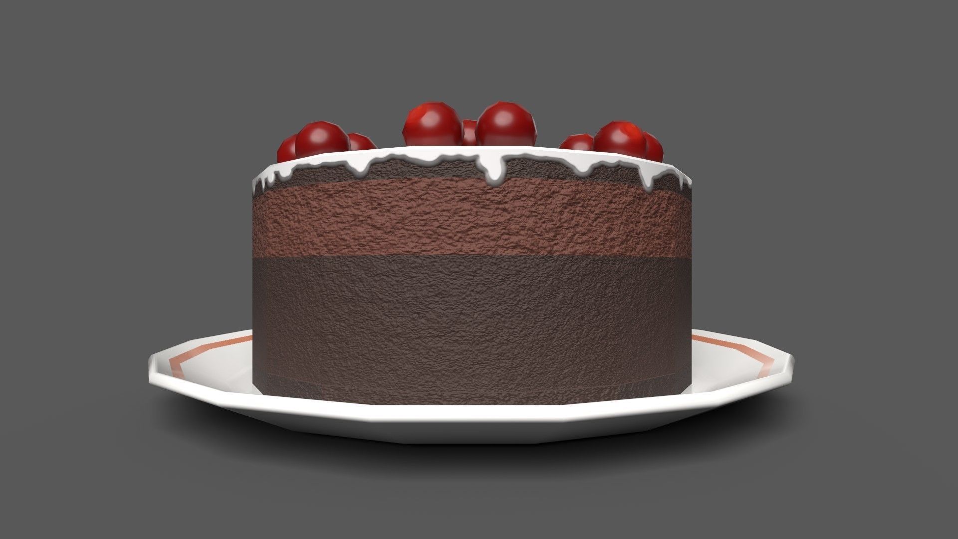 Stylized Cartoony Cake-O-Matic - Kitchen Device and 2 Cakes Low-poly 3D model_8