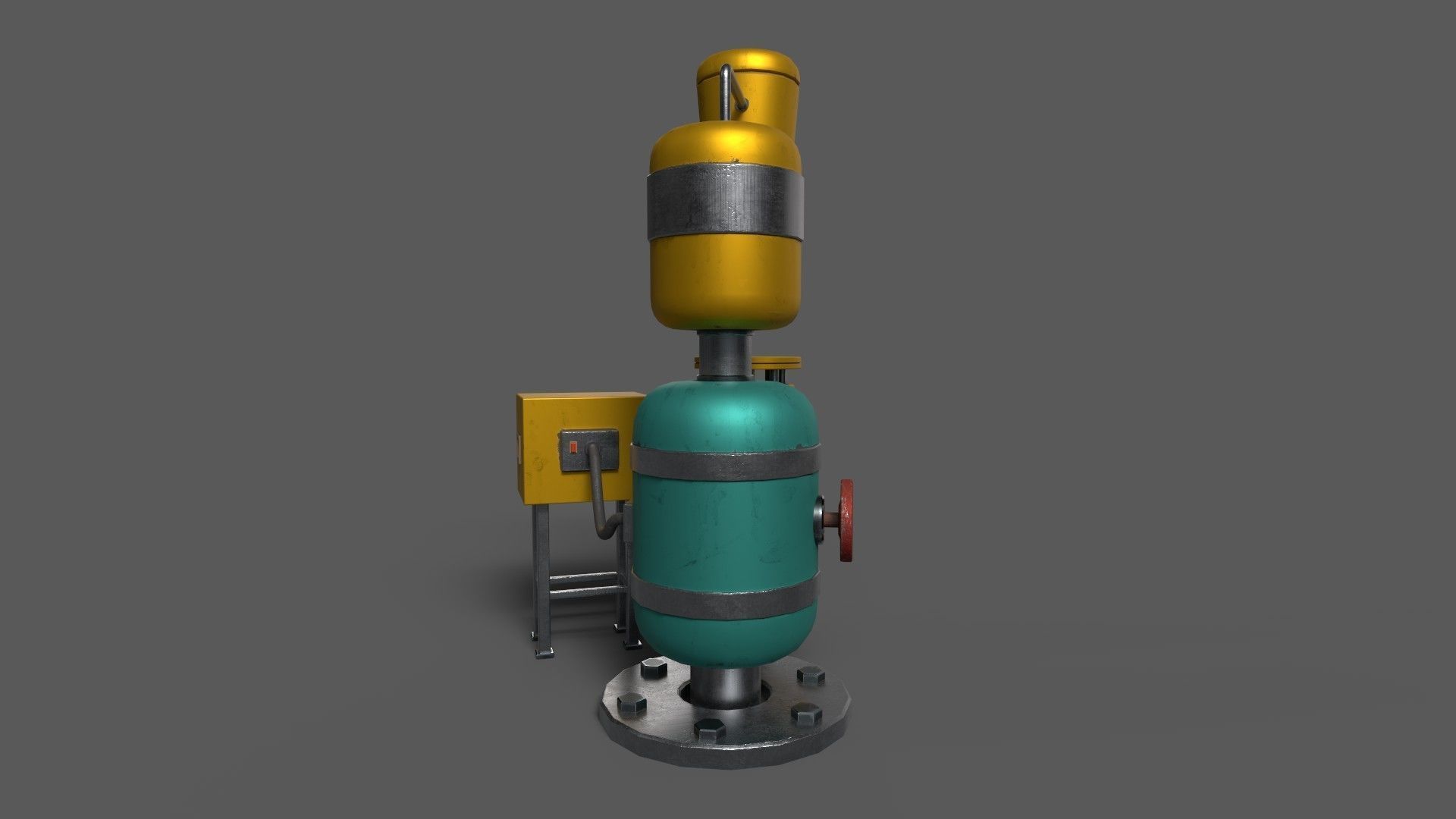 Stylized Cartoony Cake-O-Matic - Kitchen Device and 2 Cakes Low-poly 3D model_13