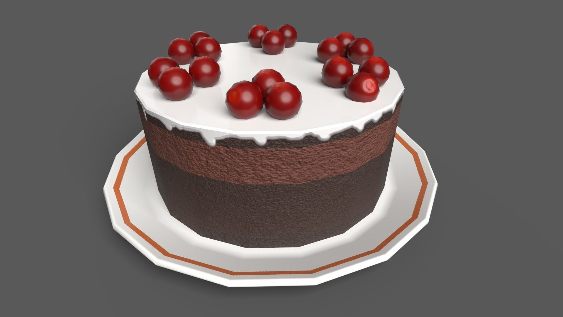 Stylized Cartoony Cake-O-Matic - Kitchen Device and 2 Cakes Low-poly 3D model_4
