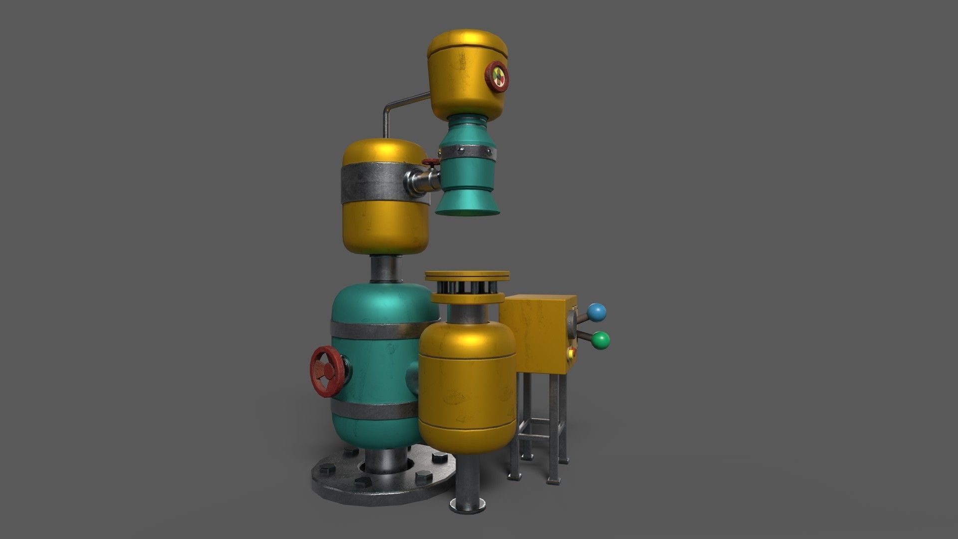 Stylized Cartoony Cake-O-Matic - Kitchen Device and 2 Cakes Low-poly 3D model_16