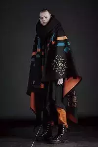 3D SUPERCHAR man wearing cape with orange and pattern