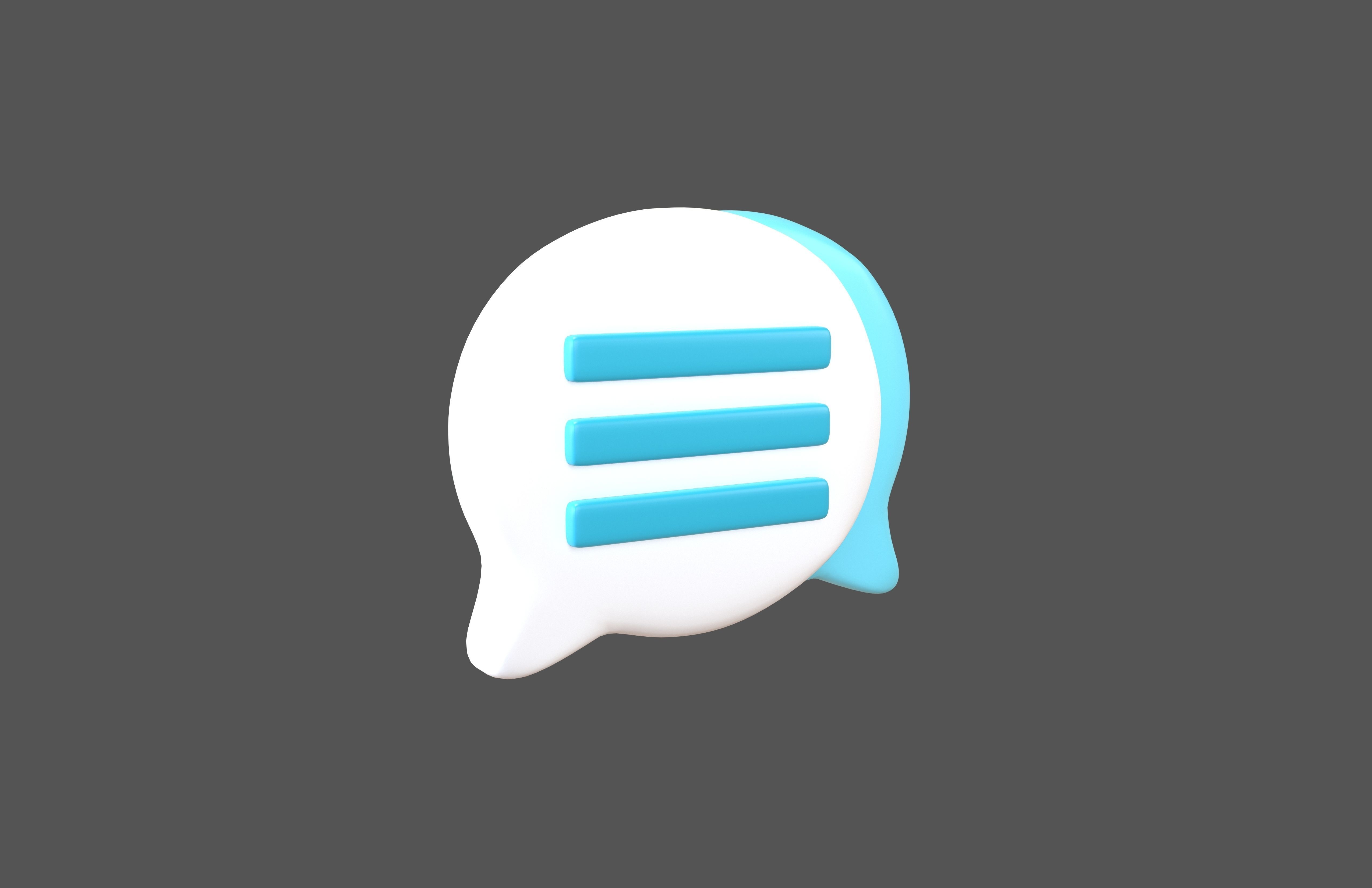 Chat Icon v1 002 Low-poly 3D model_1