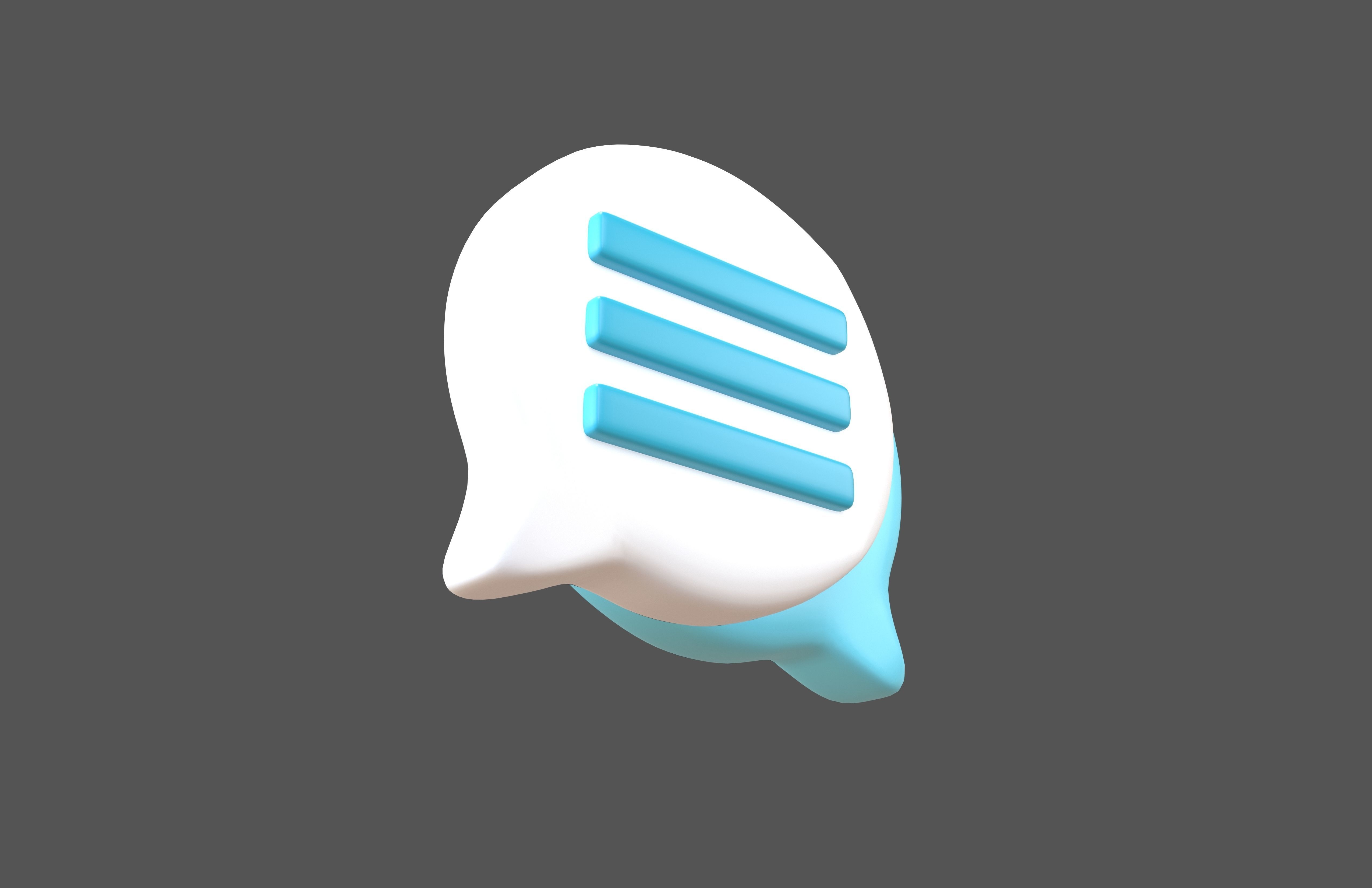 Chat Icon v1 002 Low-poly 3D model_3