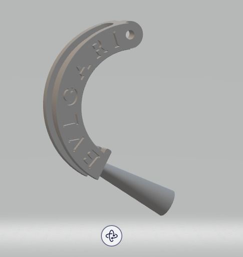 CG105 bvlgari gold hoop earring 3D print model_4