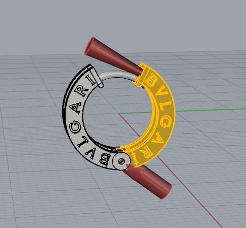 CG105 bvlgari gold hoop earring 3D print model_7