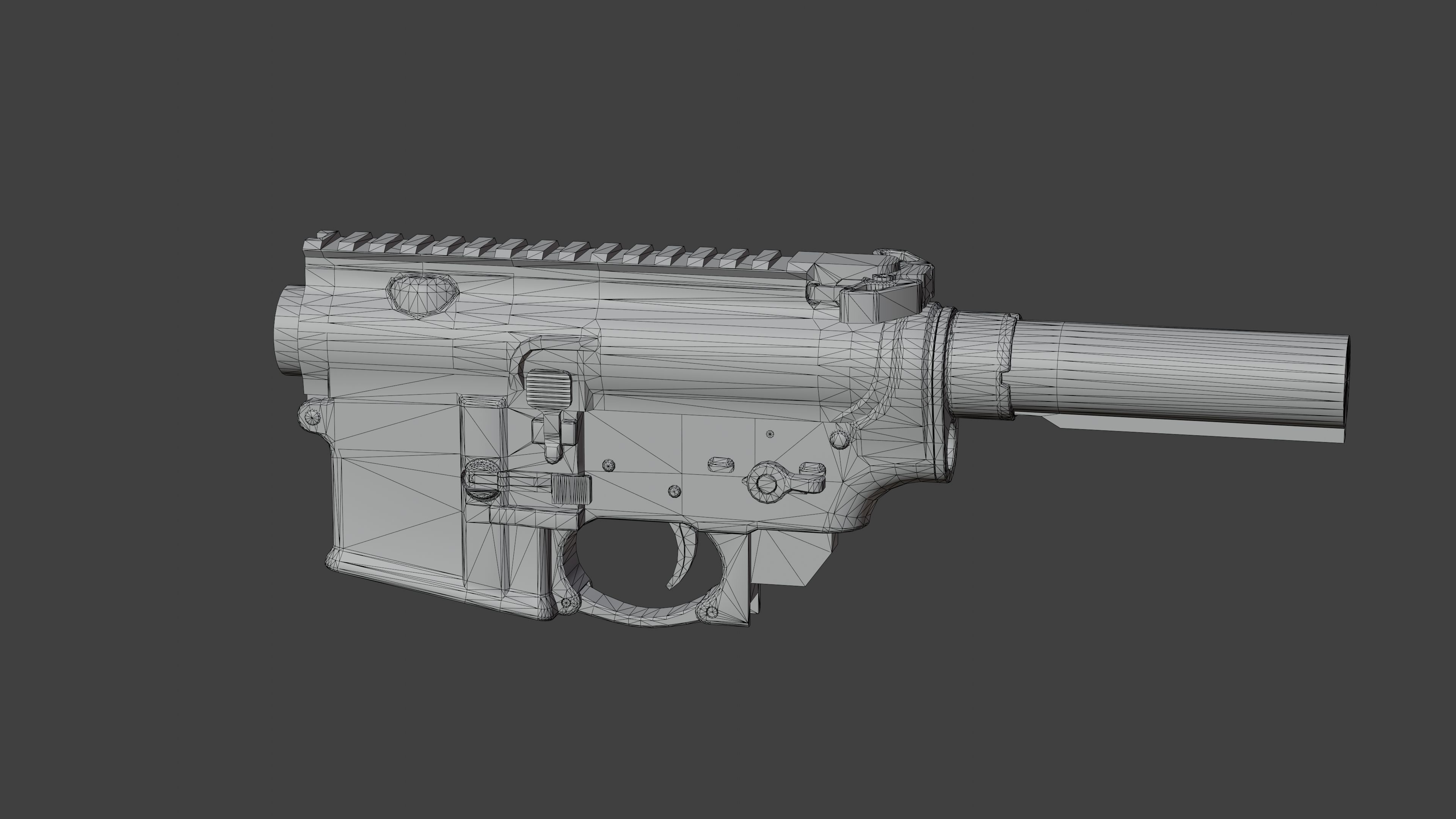 HK416 Receiver set with Barrels Low-poly 3D model_12