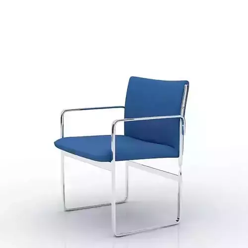 Royal Blue Cushion With Chrome Frame Office Chair