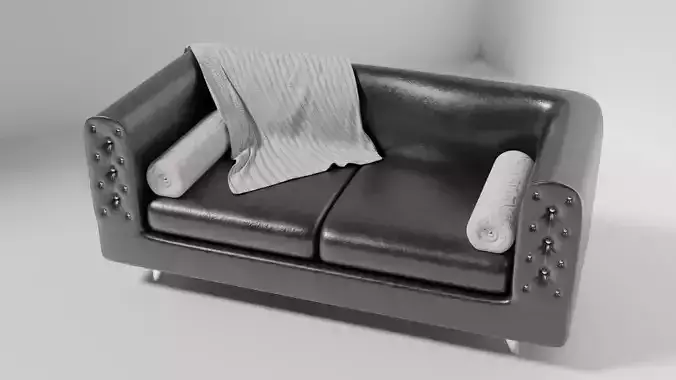 black leather sofa