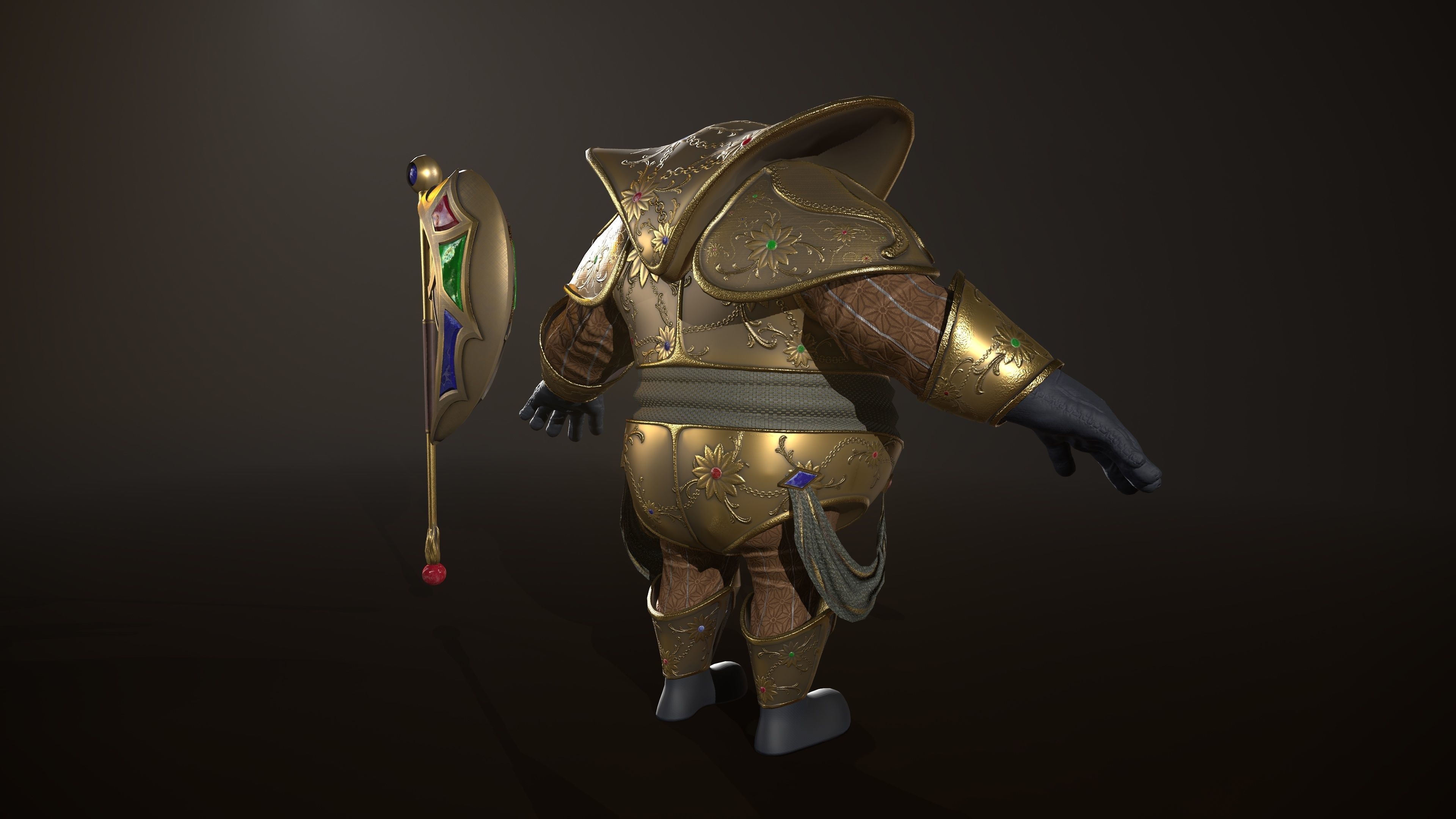 Custodian humanoid Low-poly 3D model_4