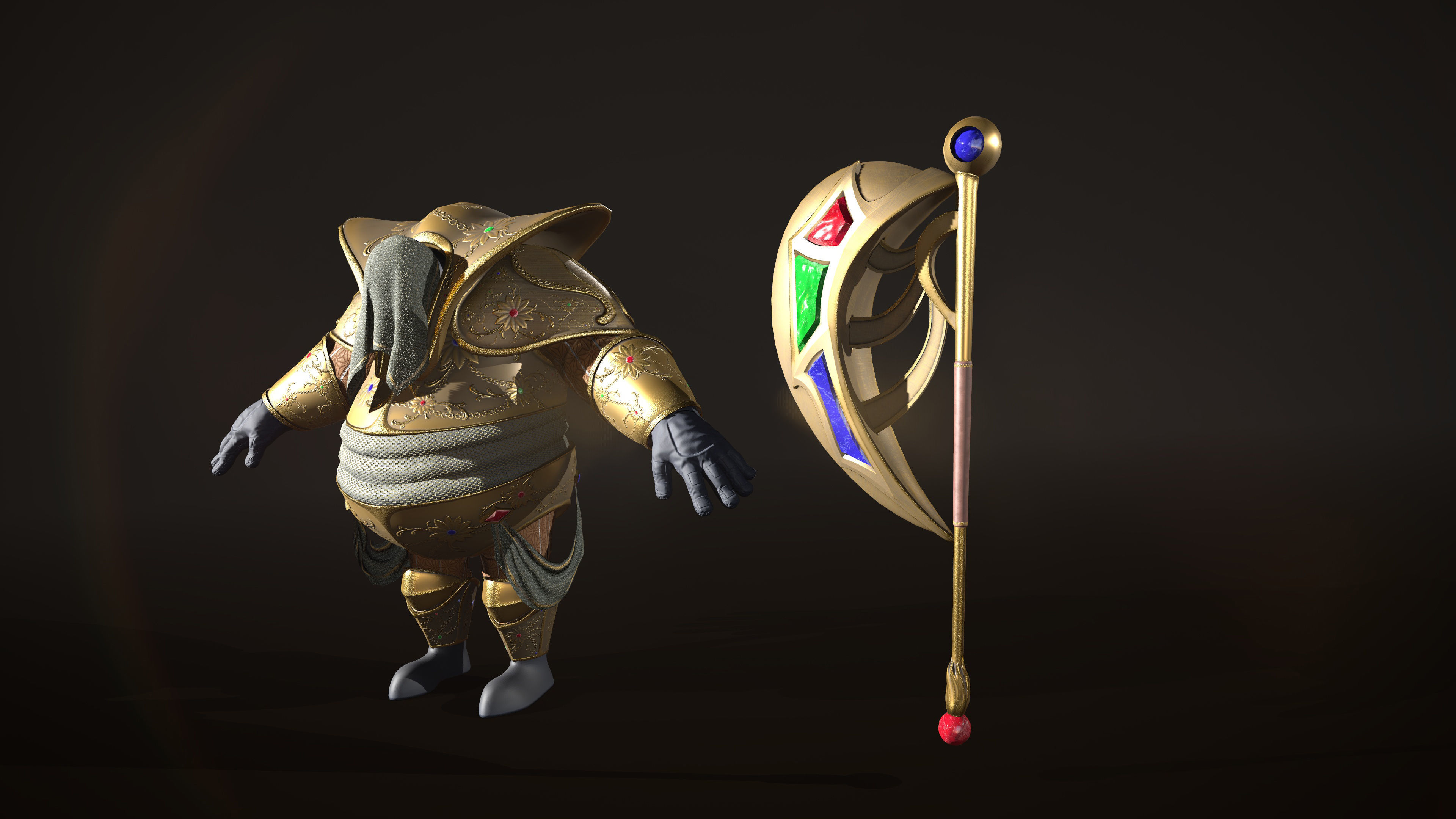 Custodian humanoid Low-poly 3D model_7