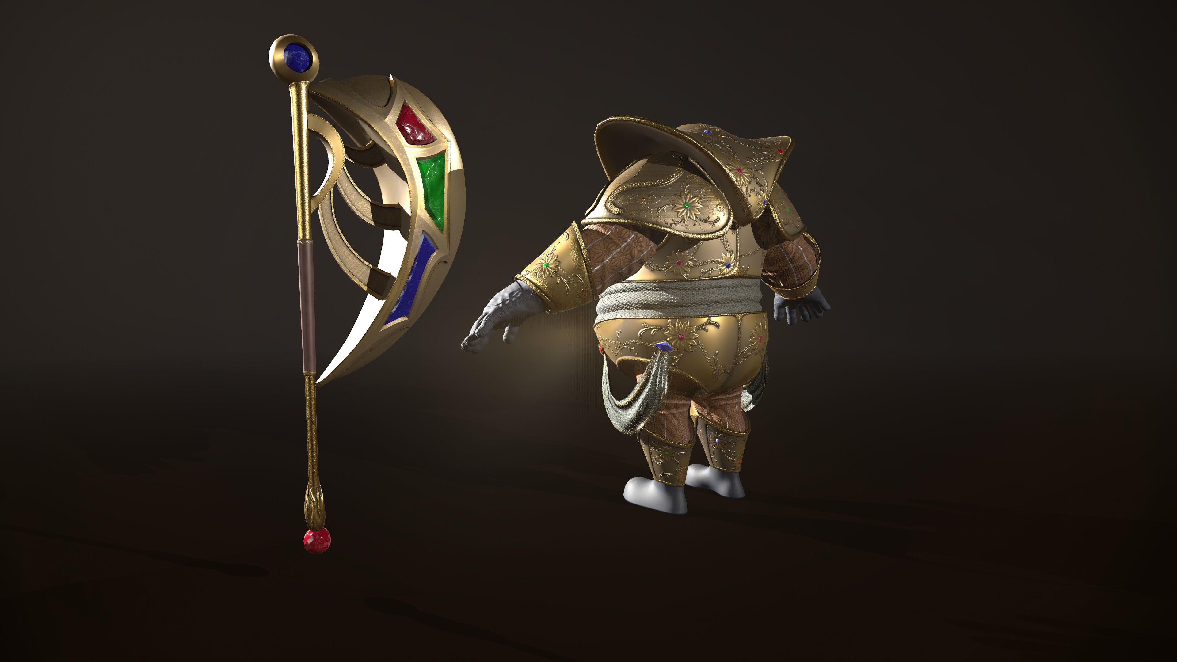 Custodian humanoid Low-poly 3D model_6