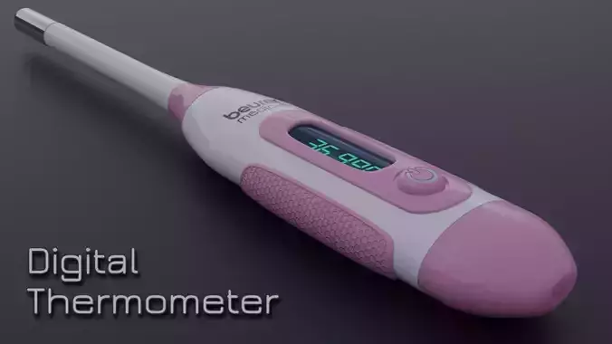 Digital Thermometer V2 Low-poly 3D model