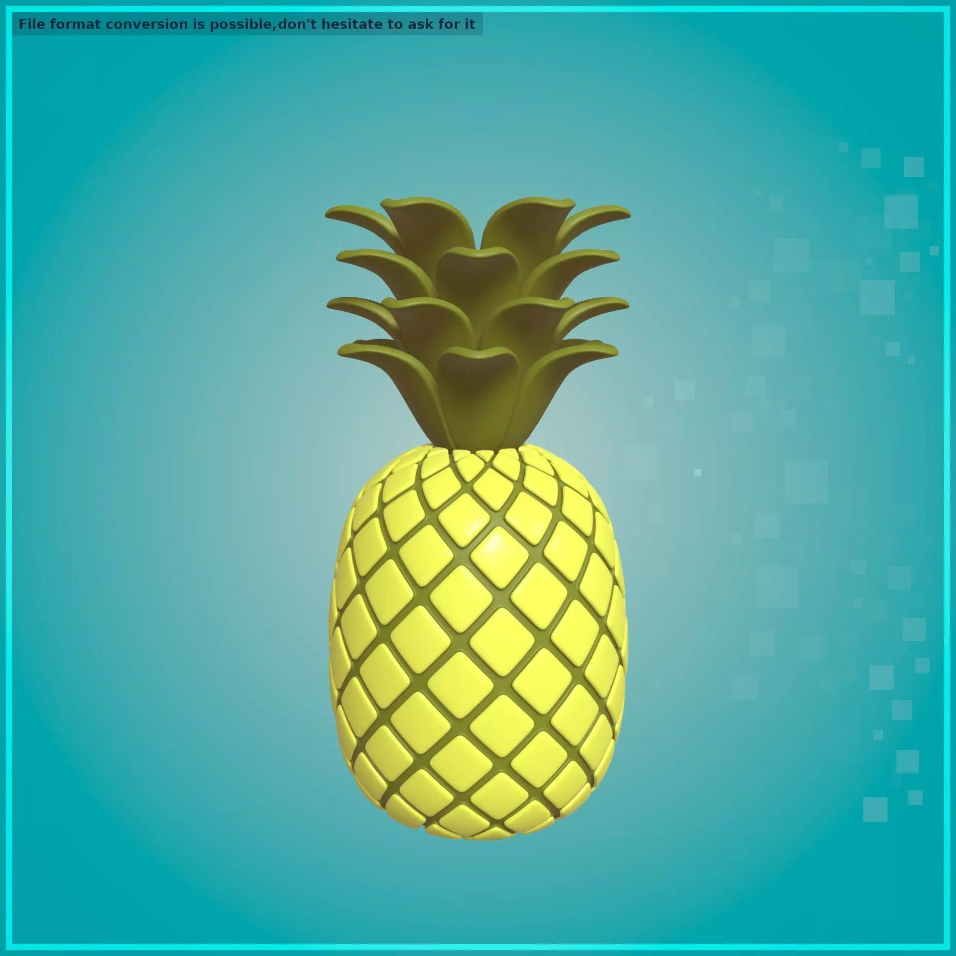 Cartoon Ananas Low-poly 3D model