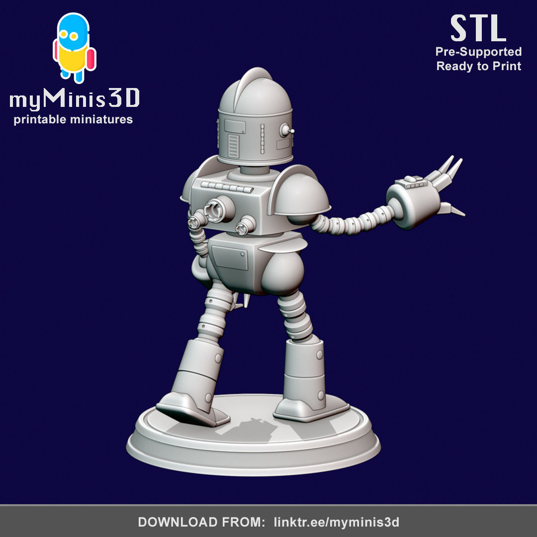 Warrior 1 of the Invader Robots Warband 3D print model_4