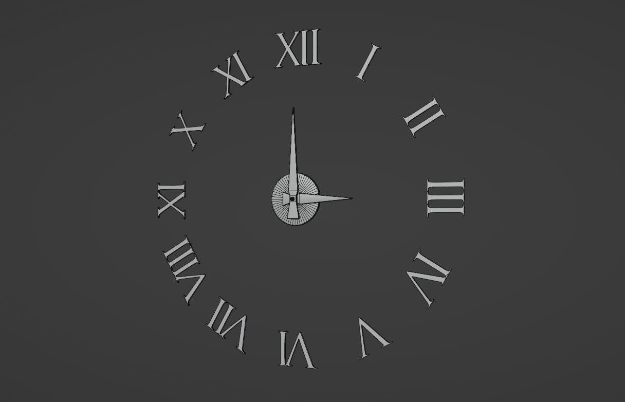 Decorative Wall Clock 3D model_5