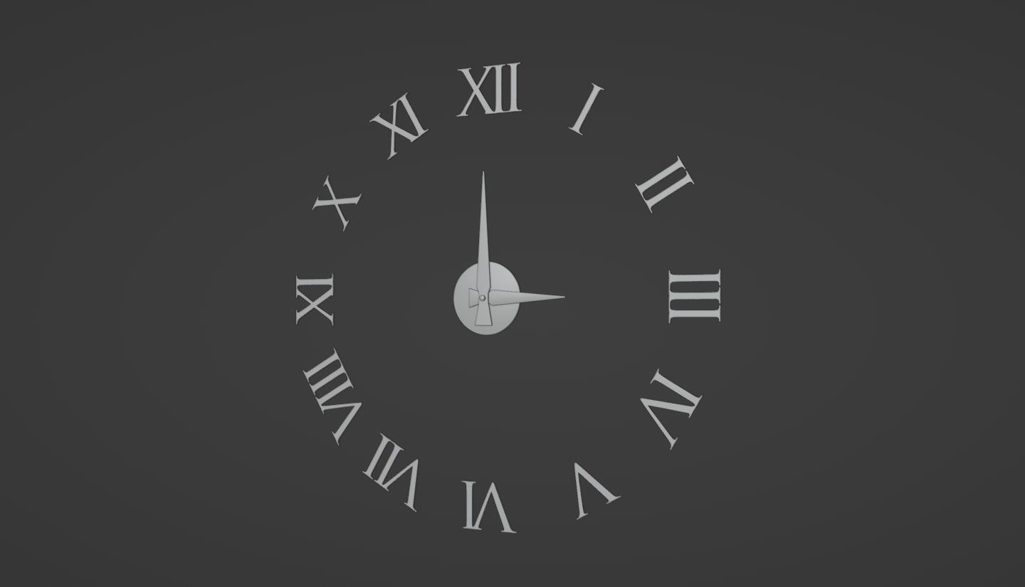 Decorative Wall Clock 3D model_4