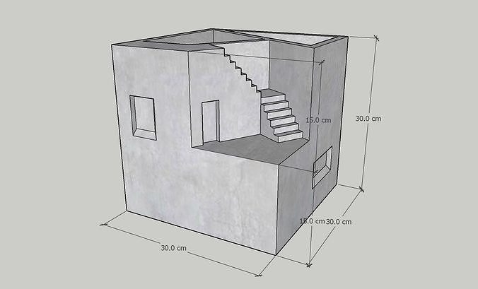 Mini Concrete Planter Box18 3D print model