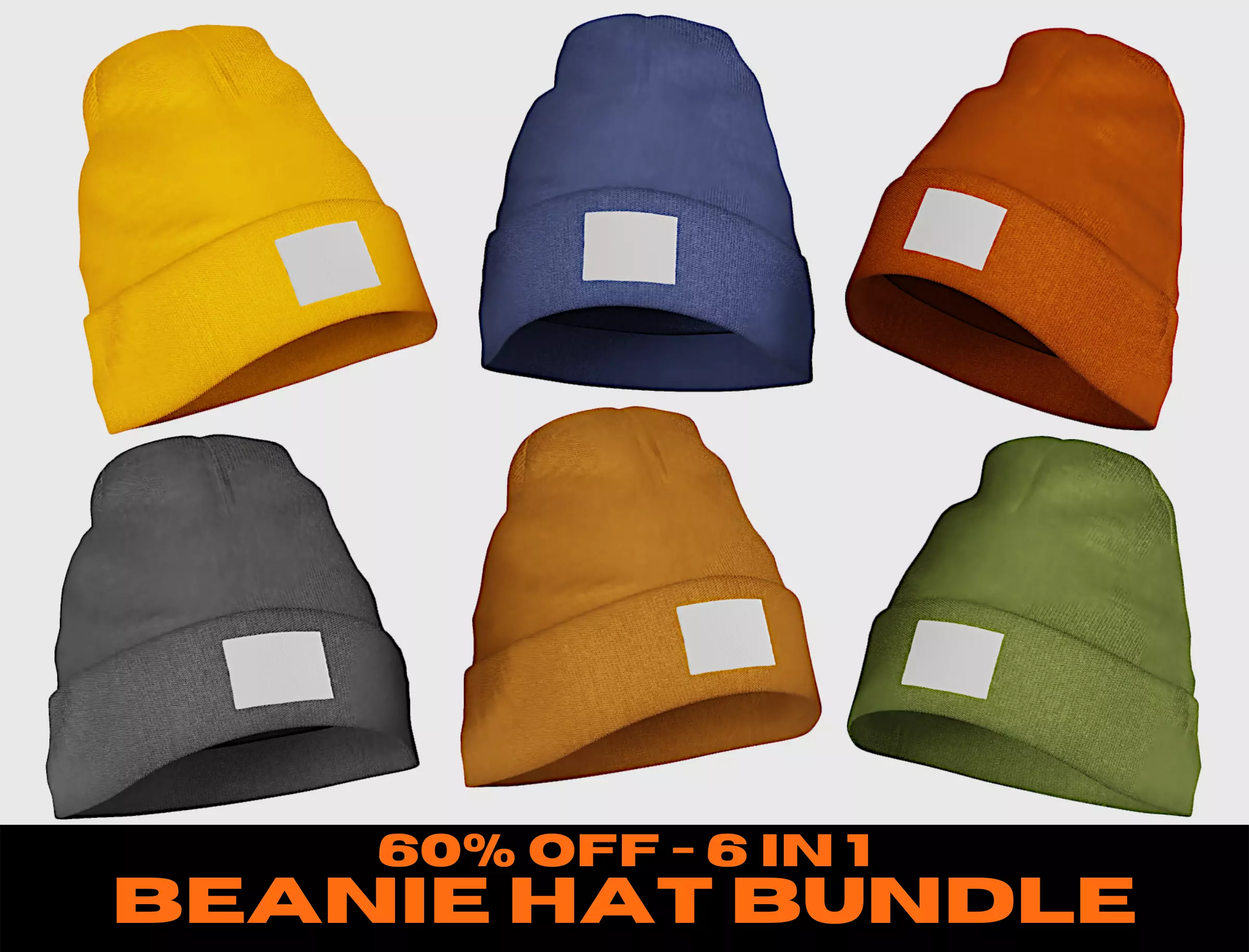Beanie Hat Cap Winter - Bundle 3D Model Collection_0