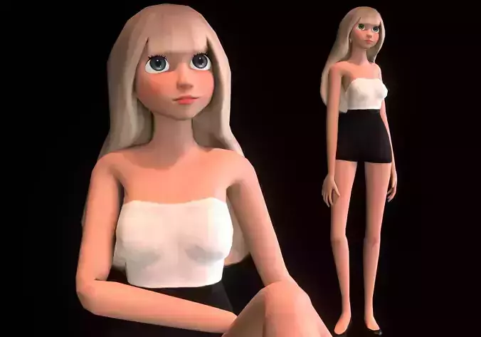 young blond girl rigged