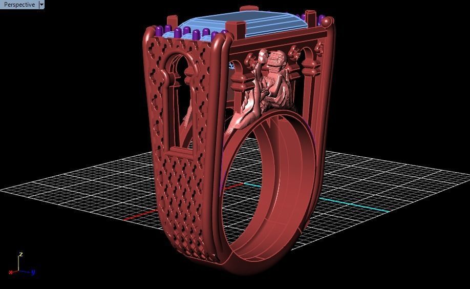 Romeo and Juliet ring -original  design 3D print model_25