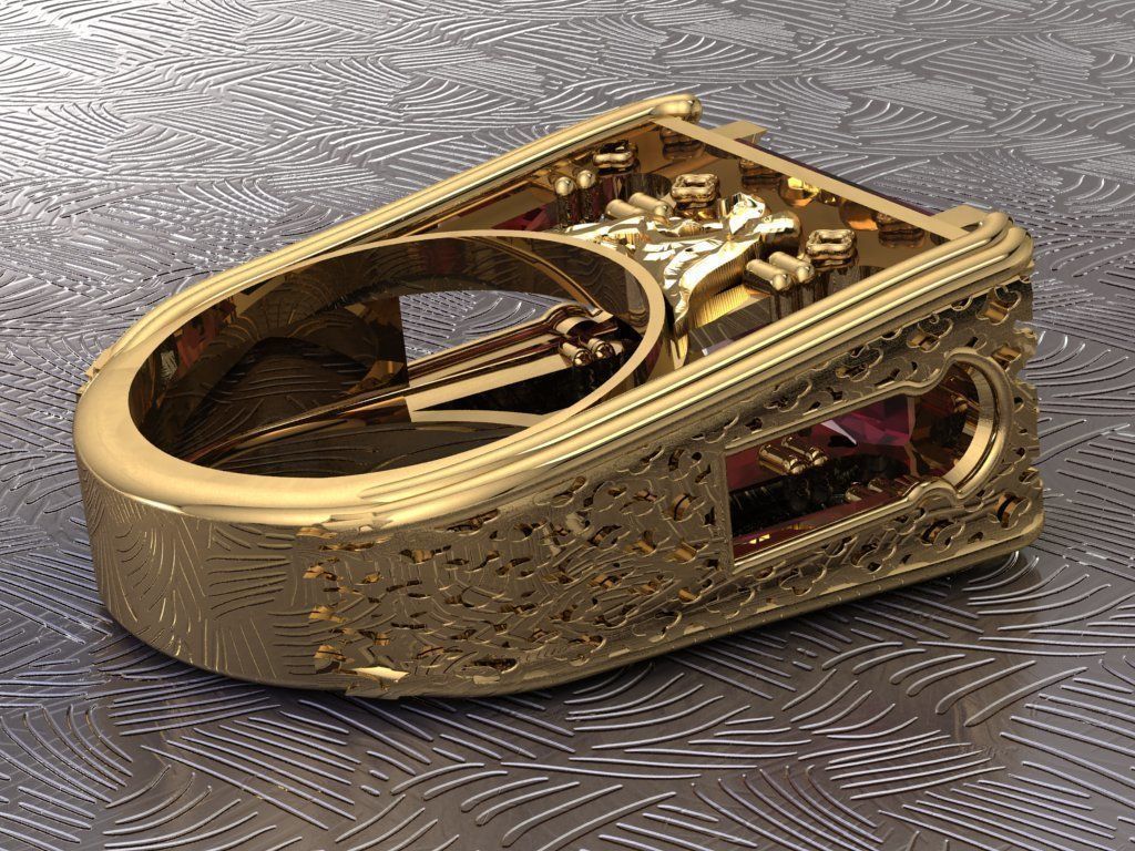 Romeo and Juliet ring -original  design 3D print model_8