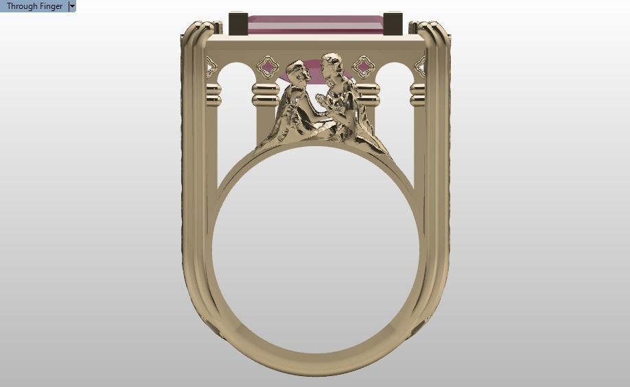 Romeo and Juliet ring -original  design 3D print model_31