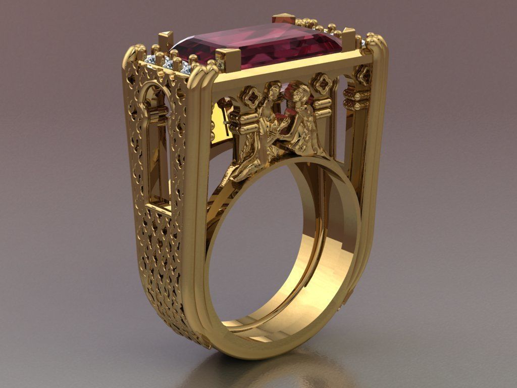 Romeo and Juliet ring -original  design 3D print model_36